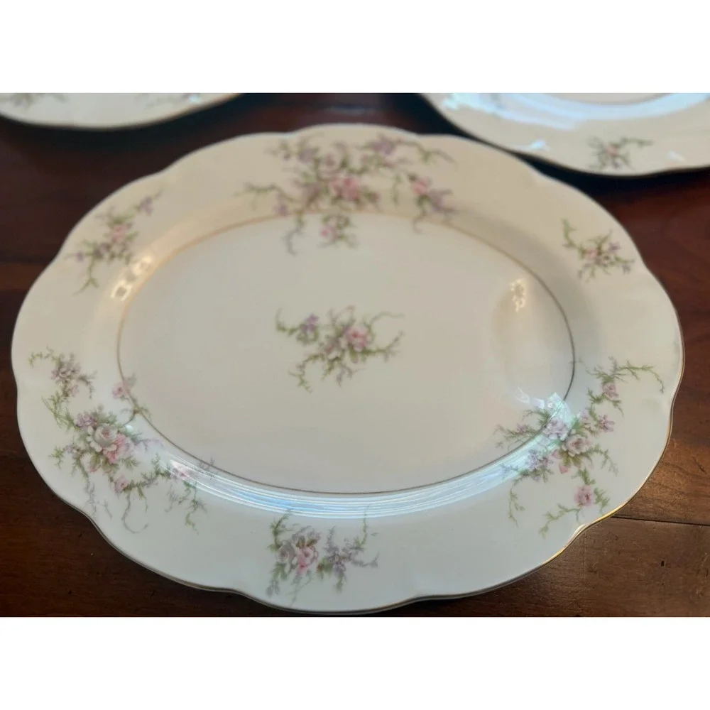 Vtg Theodore Haviland NY Rosalinde Fine China 9 Pc Set w/h Meat Carving Platter